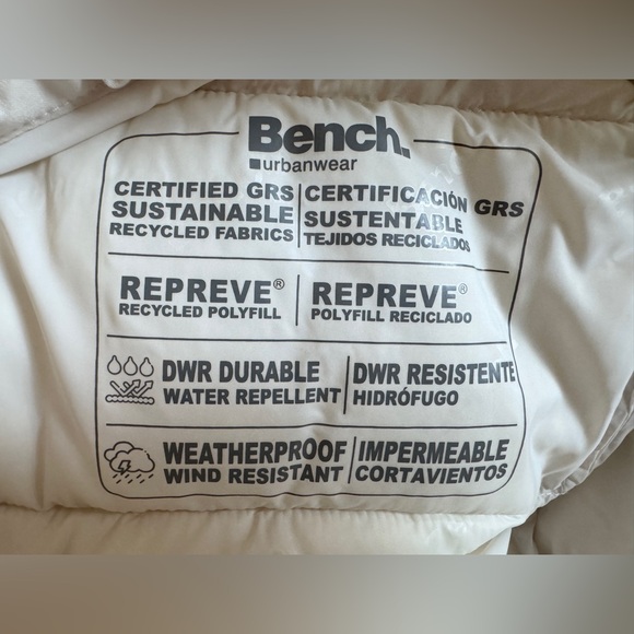 Bench Urbanwear Repreve Woman’s Long Puffer Coat – Ivory/Cream – XS – NWT - Picture 9 of 13